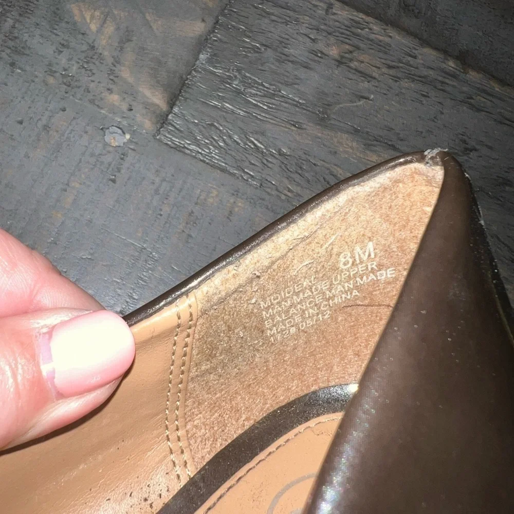 Mootsies Tootsies Women's Brown Patent Leather‎ Stiletto Heels Size 8M
